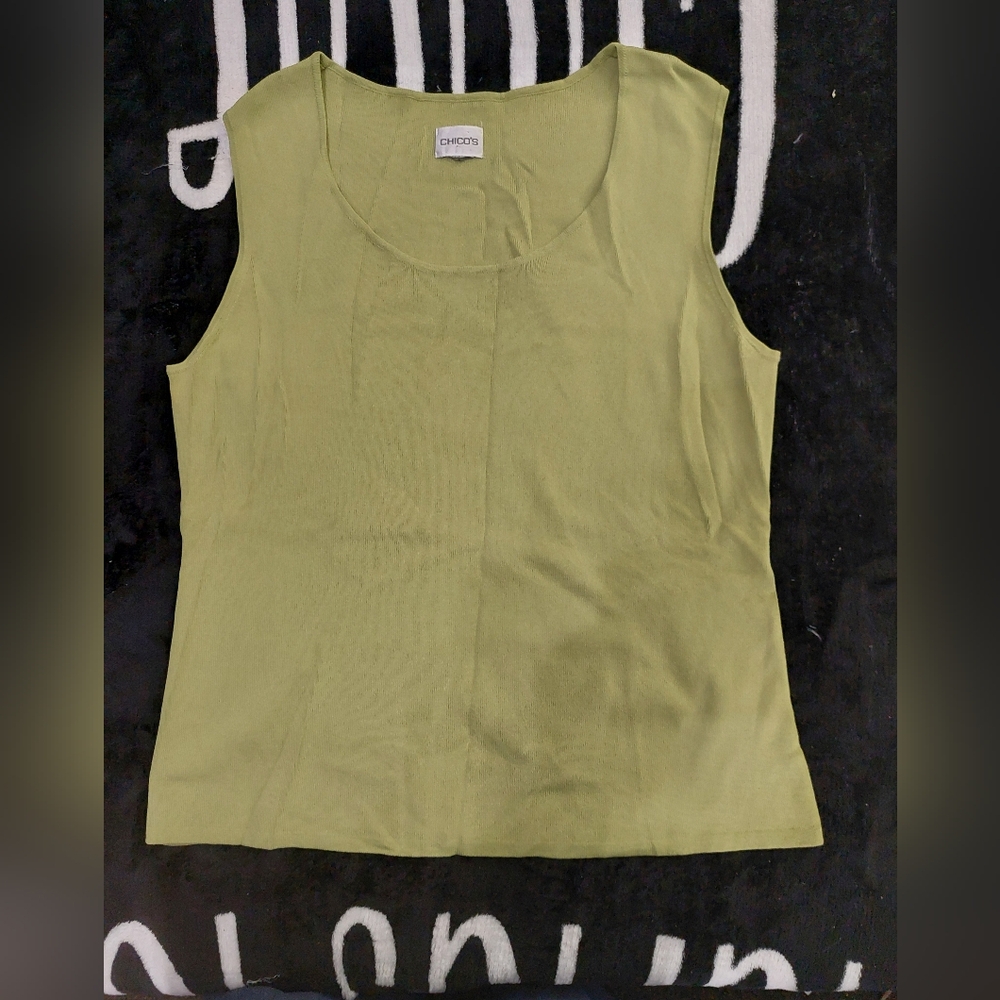 EUC Chico's Green‎ Sleeveless Tank